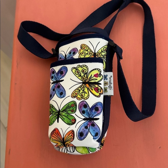 Brighton Multicolor Garden Wings Butterfly Crossbody Water Bottle Cell Phone Bag - Picture 2 of 5